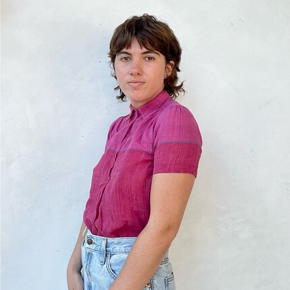 Pink Color Block button up - Picture 4 of 7